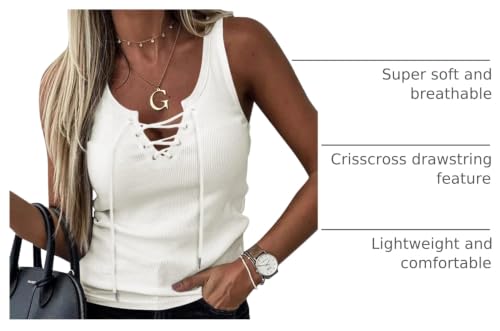 Womens Sexy V Neck Tank Shirts Top Sleeveless Casual Basic Rib Knit Tops by Fessceruna - Used condition - US$13.28