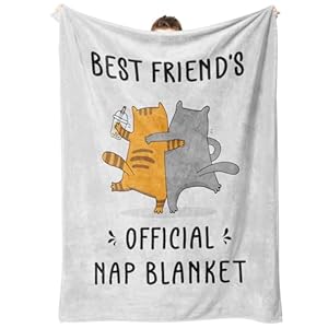 Christmas Best Friend Blanket Gifts, Best Friend Birthday Gifts, Friendship Gift for Women, Mothers Day Birthday Gift for Sister, Bestie, BFF, Soft Flannel Blanket, 50″x60″in Grey
