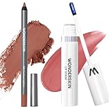 Wonderblading Lip Stain Peel Off Masque (Whimsical) with 360 Contour Lipliner (Saddle)