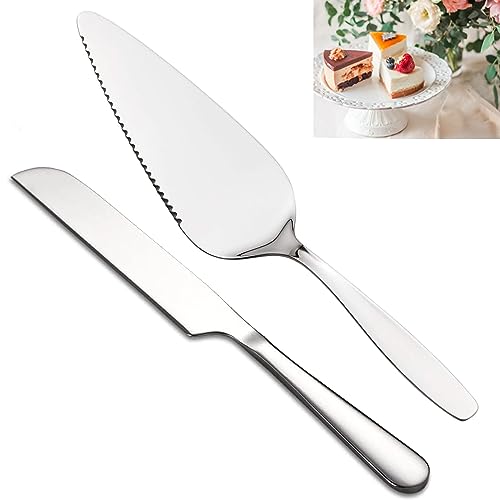 Ensemble de couteaux et de couverts à gâteau de mariage, ensemble de découpe de gâteau de mariage en acier inoxydable plaqué or comprenant des...