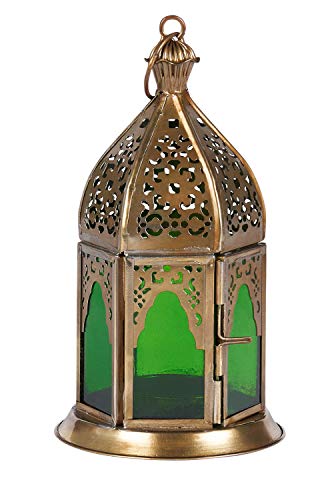 Orientalische Laternen 4 Set Laterne Basem bunt 16cm | 4x Orientalisches Windlicht aus Metall & Glas in 4 Farben… – Bild 4