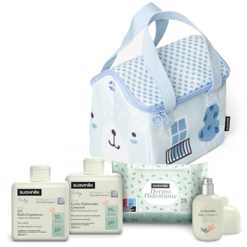 Suavinex, Canastilla Regalo Bebé Recién Nacido + Cosmética Pediátrica, Azul