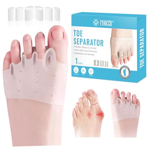1 Paire Correcteur D'orteils plus 3 bouchons,Silicone Séparateurs d'orteils pour Chevauchement Orteil,Soulager les frottements,pour Détente et...
