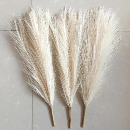 Decoración con pasto pampas seco 3 piezas rojo 45 cm miniatura 1