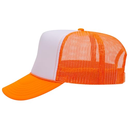 Image of OTTO Polyester Foam Front 5 Panel High Crown Mesh Back Trucker Hats in 97, Bulk, Wholesale