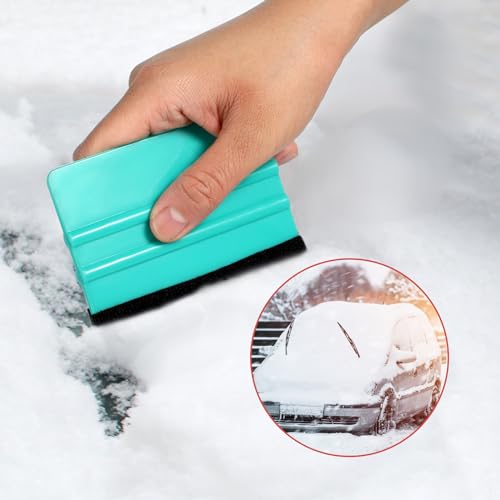 Sibba 2 x Kunststoff Folienrakel mit Filzkante Kunststoffrakel Folien Werkzeug für Autofolie Filzrakel Micro Rakel zur Blasen Schutzfolien Fensterfolien Wandtattoos Tönungsfolie Installation Werkzeug