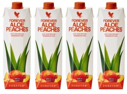 Forever Living Aloe Melocotones 100% natural puro jugo para beber 4 x 1 litro (nuevo stock)