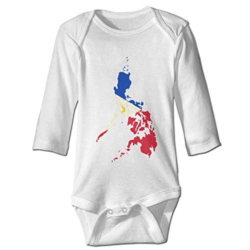 LyCheer Combinaison unisexe en coton à manches longues Motif drapeau des Philippines - Blanc - 18 mois Cover