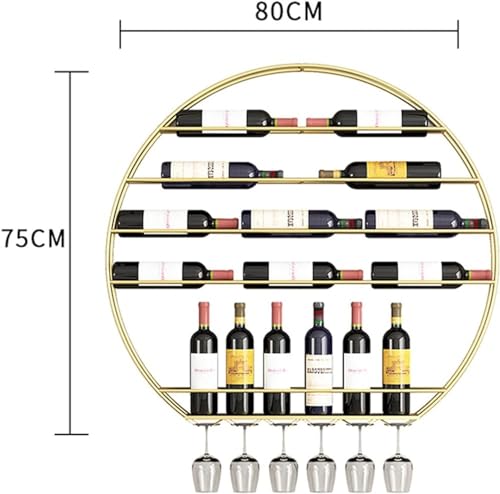Support mural industriel suspendu rond pour bouteilles de vin - 3