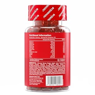 Multivitaminico Bambini - Vegetariano & Senza Glutine Orsetti - Multivitaminico Completo - 13 Vitamine e Minerali - Integratore Alimentare con Vitamina C D3 B12-30 Gommosi - Novomins