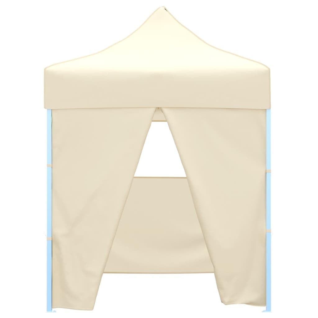Gartenpavillon, faltbar, für den Außenbereich, mit 4 Wänden, 2 x 2 m, Stahl, cremefarben