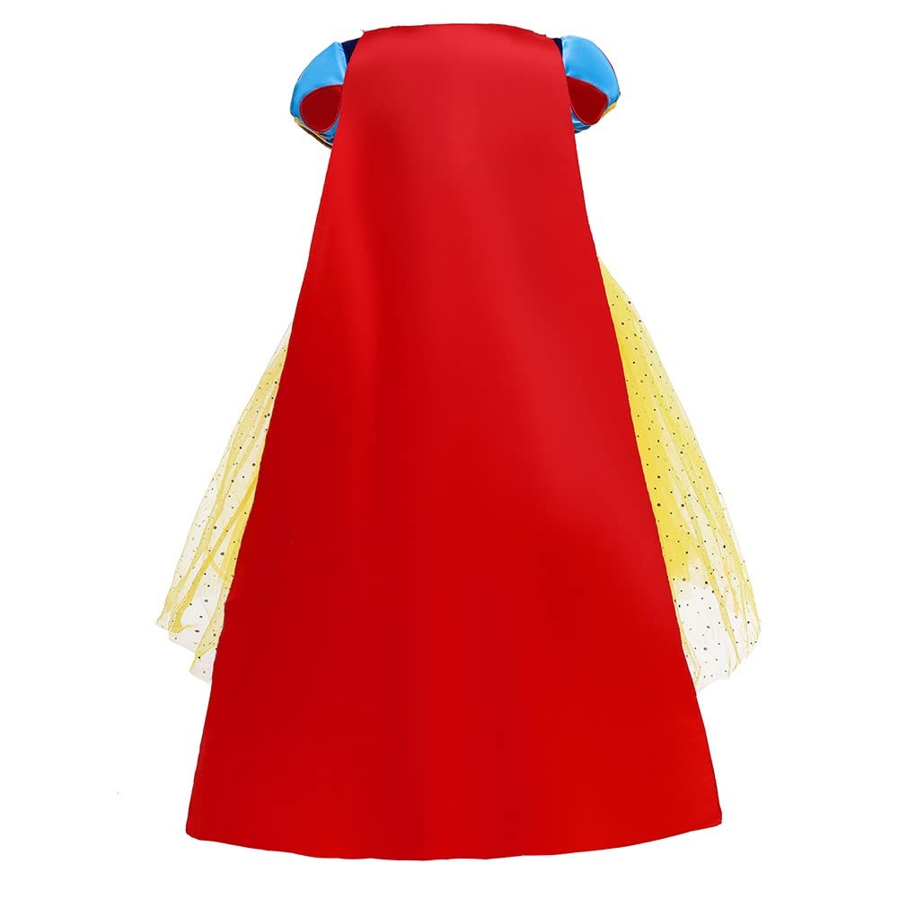 MYRISAM Kostium Królewny Śnieżki z peleryną, dziewczynka, sukienka księżniczki, urodziny, karnawał, Boże Narodzenie, Halloween, Cosplay, sukienka na imprezę, wesele, długa tiulowa sukienka balowa