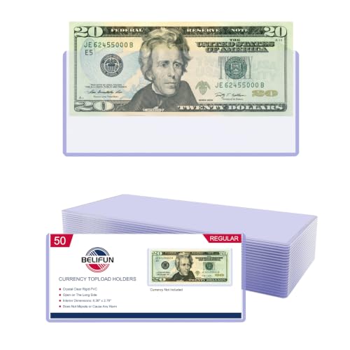 50 unidades protectores para billetes transparentes miniatura 1