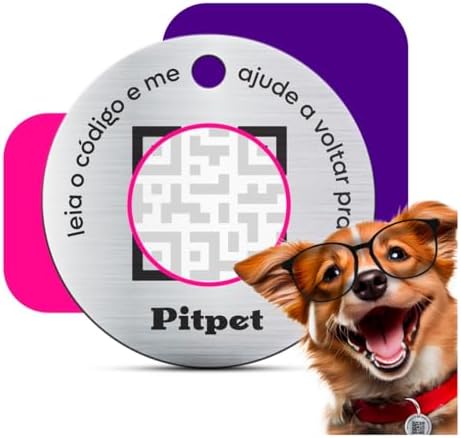 Pingente Medalha Rastreador Coleira Pet Caes E Gatos Qrcode