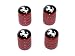 Graphics and More Horse Rearing Up on Black - Tire Rim Valve Stem Caps - Red