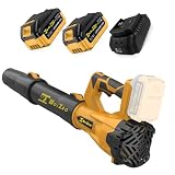 Electric Leaf Blower Cordless with 2X 4.0Ah 21V Battery and Charger,6 Speed Mode 580CFM 160MPH Extension Tube Handheld Blower for Lawn Care,Blowing Leaves,Dust,Snow,Patio,Yard