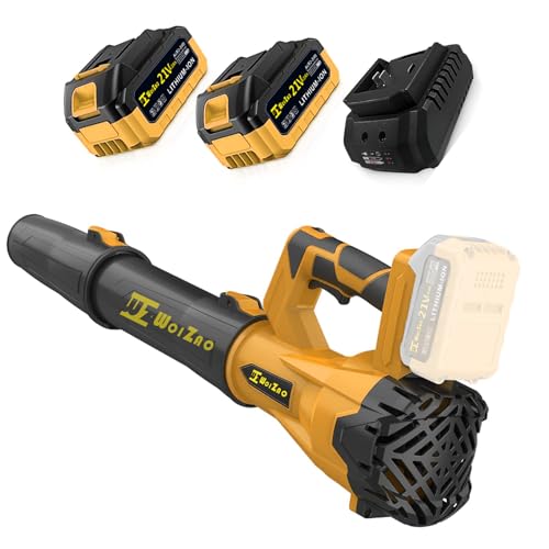 Electric Leaf Blower Cordless with 2X 4.0Ah 21V Battery and Charger,6 Speed Mode 580CFM 160MPH Extension Tube Handheld Blower for Lawn Care,Blowing Leaves,Dust,Snow,Patio,Yard