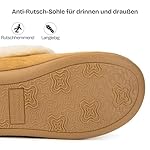 Damen Geschlossener Rücken Hausschuhe Microsuede Flauschig Warm Kunstfell Memoryschaum Innen Außen Pantoffeln – Bild 5