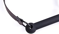 Vista 4 de CLROY® Juguetes de cuero para bondage, mordaza de boca abierta de piel sintética con barra de silicona, restricciones de bondage, mordida, juguetes