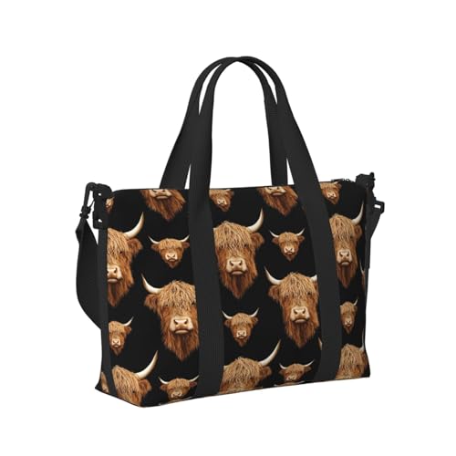 Simple Cow Print Travel Duffle Bags for Women, Personal Item Overnight Weekender Sport Carry On Gym Bag for Men Women