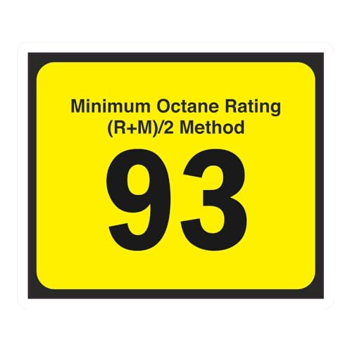 Octane 93 Sticker (Vinyl Decal, Car Laptop Window Tumbler Water