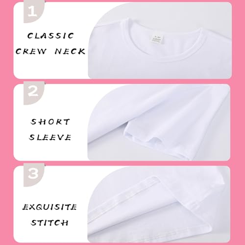 2-Pack Kids Cotton T-Shirts Short Sleeve Basic Tops for Toddlers Boys and Girls3