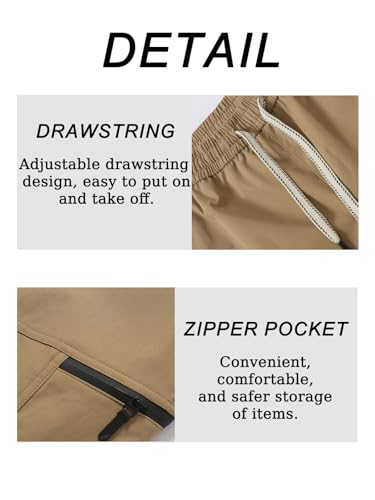 Men's Cargo Pants Drawstring Quick Dry Lightweight Hiking Running Outdoor Sports Pants4