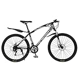 [SISTEMA DE SEGURIDAD]: Los frenos de disco mecánicos delanteros y traseros de las bicicletas de carretera pueden ayudar al ciclista a mantenerse seguro incluso a altas velocidades y terrenos bajos. También puede controlar mejor cuándo y dónde detenerse. Un cuadro resistente con una horquilla de suspensión delantera y una bomba de suspensión trasera puede hacer frente a golpes e inclinaciones, lo que la convierte en una bicicleta de montaña resistente y duradera.