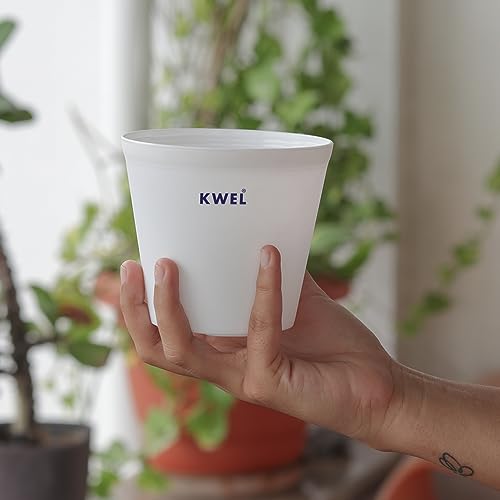 Image of KWEL N Pot for Home Garden, White, Pack of 24 | Outdoor Balcony, Nursery, Flower Planting