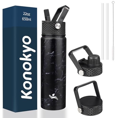 Image of Konokyo 22 oz Insulated Stainless Steel Water Bottle with Straw Lid