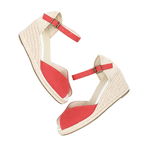 Image of Women's Espadrille Wedge Sandals Closed Toe Lace-Up Shoes