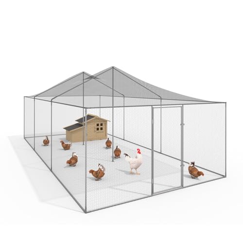 IDMarket - Volière 18 m² Parc grillagé 6 x 3 M enclos poulailler pour Animaux de Basse Cour