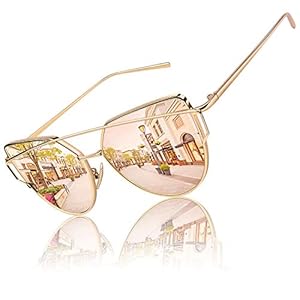 GQUEEN Trendy Oversized Sunglasses for Women Polarized Cat Eye Cute UV400 Protection