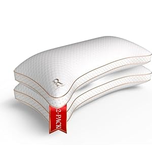 Royal Therapy Adjustable Shredded Memory Foam Pillows – 2-Pack Queen Size Set with Cooling Firm Cover for Side Sleepers