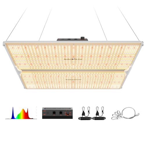 Spider Farmer SF4000 450W LED Grow Light for Indoor Plants, Upgraded High Efficiency LEDs, Dimmable Full Spectrum High PPFD, Deep Penetration for Seed Starting/Vegetables/Bloom in 4x4 Grow Tent