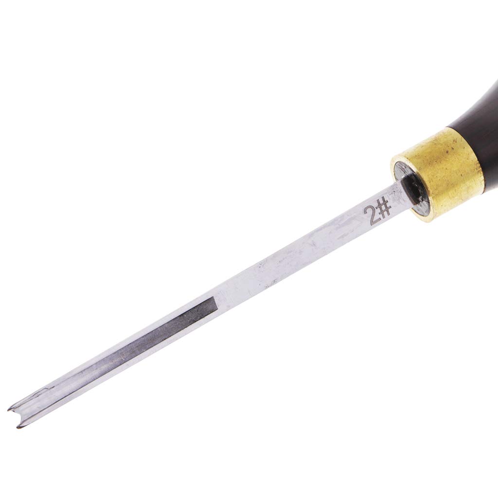 Strumento Per Scanalatura Bordi Pelle – Fresa A Mano In Acciaio Inox Con Manico In Legno – Attrezzo Per Finitura Bordi E Linee Decorative – Larghezza 2 Mm - 3