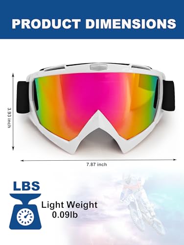 Image of 2Pcs Dirt Bike Goggles Motocross Motorcycle ATV Riding Dustproof Windproof Off Road Racing MX Four Wheeler Goggles