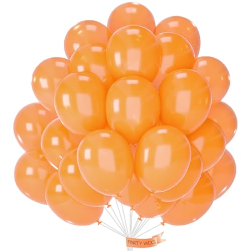 Image of PartyWoo Pearl Orange Balloons 50pcs Fall Latex Helium Balloons 12 Inch | Graduation Thanksgiving Halloween Little Cutie Baby Shower Birthday Wedding Themed Party Decorations Orange-Z28