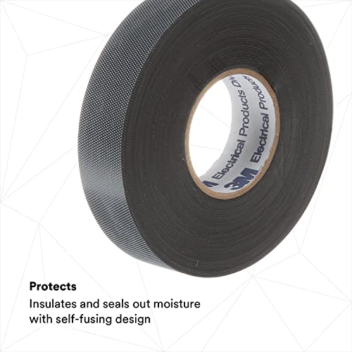 Image of 3M Temflex Rubber Splicing Tape 2155, 1-1 /2 in x 22 ft, Black, 1 Roll
