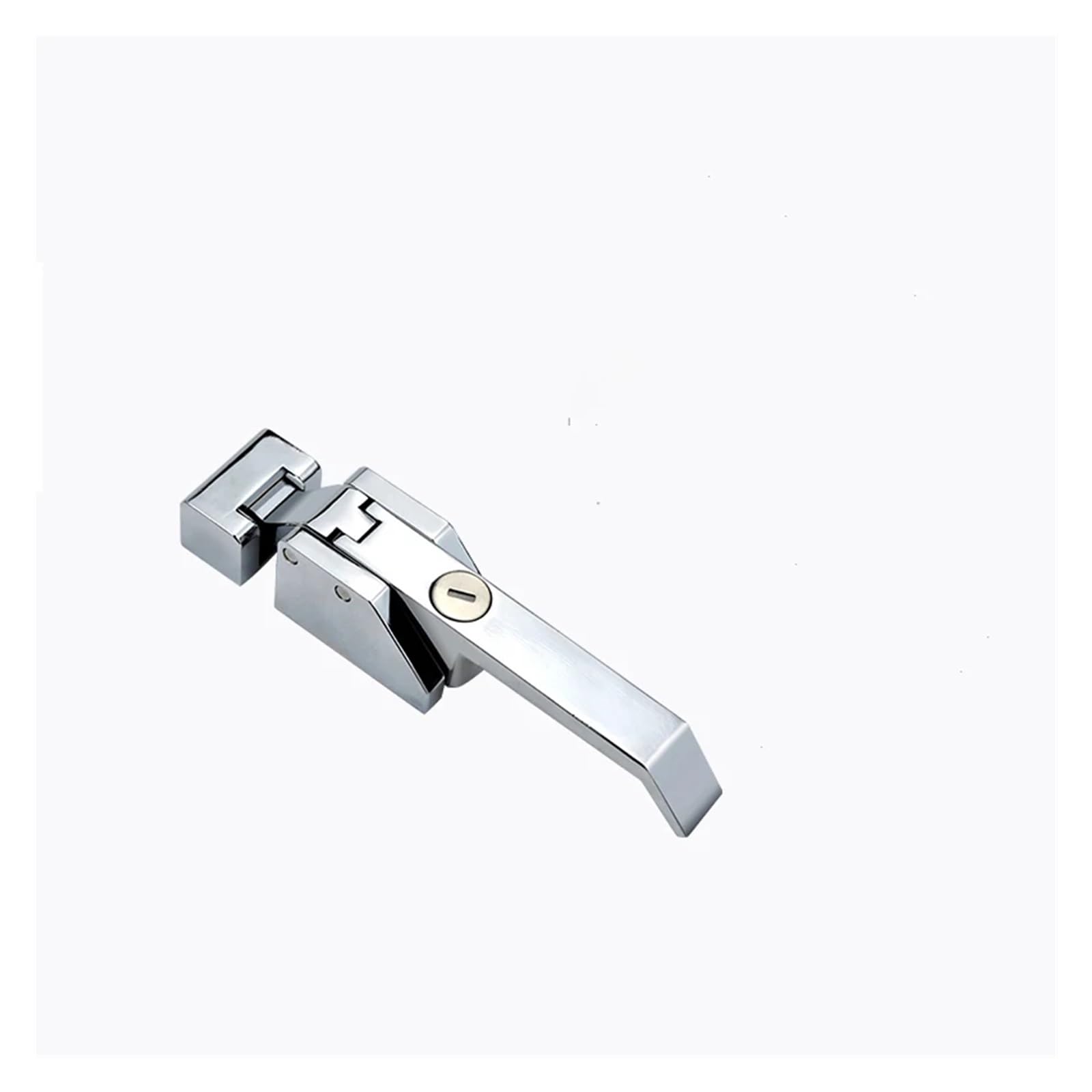 Ymuguegh One Color Freezer Handle Oven Door Hinge Cold Storage Store Industrial Knob Lock Latch Hardware(Chrome With Key)