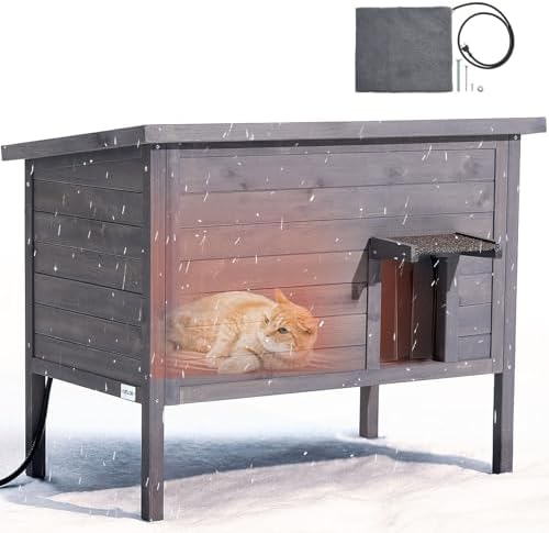 Outdoor Wood Heater for House: Are These 5 Choices Worth Your Investment? 4 VEVOR Heated Outdoor Cat House, Insulated Wooden Cat House for Cats, Waterproof Feral Kitty Shelter with Heating Pad, PVC Flap Door & Openable Asphalt Roof for 1-3 Cats in Winter, 34 x 21 x 27 in