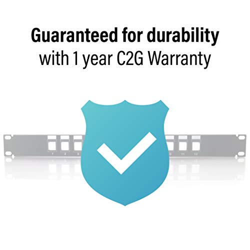 C2G 12-Port Patch Panel - Blank 1U Keystone Panel For Ethernet Cables - Works With Almost Any Snap-In Jack Including Cat6 - 03857, Black #TOP6