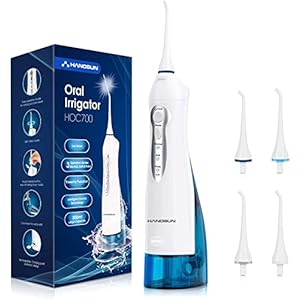 Hangsun HOC700 Elektrische monddouche, draadloos, waterflosser voor tanden, draagbaar, orale irrigator, met 3 modi, IPX7 waterdicht en USB-oplaadbaar, voor op reis en thuis