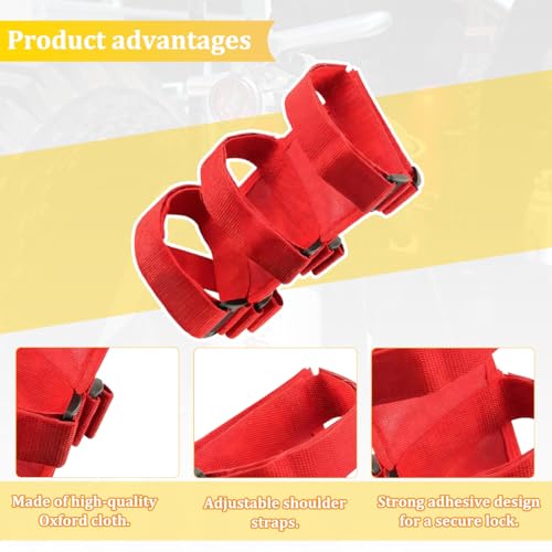 Norkmdi Car Roll Bar Fire Extinguisher Holder, Adjustable Off Road Vehicle Extinguisher Mount Strap, Auto Fixed Belt Replacement Accessories, Compatible with JK JKU Gladiator (Red)