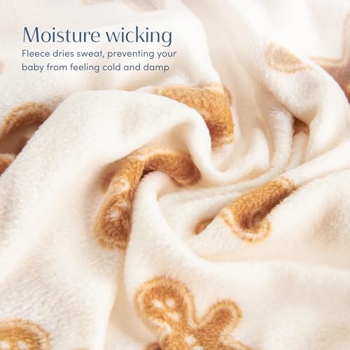 Image of SleepingBaby Zipadee-Zip Fleece Transition Swaddle - Arms-Out Wearable Blanket for Baby Sleep, Soft Breathable Fleece 0.8 TOG - Cookies, Small (4-8 Month)