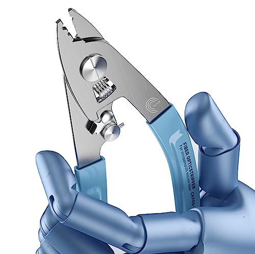 Elfcam® - Pince à Dénuder Ergonomique 3 Coupes, Pince 3 en 1 pour Dénuder et Décaper pour Fibre Optique de 125μm à 250μm Monomode et Multimode (CS-01)