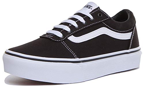 Vans Mädchen Ward platform canvas Sneaker, Leinwand Schwarz...
