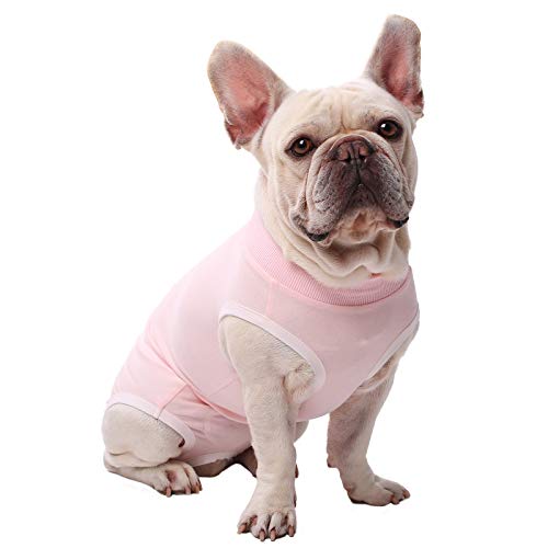 Image of SAWMONG Dog Recovery Suit, Recovery Suit for Dogs After Surgery, Dog Spay Surgical Suit for Female Dogs, Dog Onesie Bodysuit for Surgery Male Substitute E-Collar Cone, Pink, XX-Large