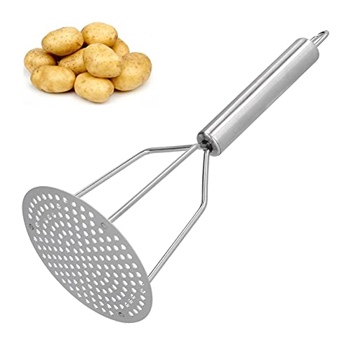 Triturador de Patatas, Triturador Manual de Acero Inoxidable, Triturador de Frutas Y Carne con Ergonómico para Cocina