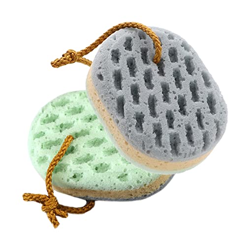 2 Piezas Esponjas Para La Ducha Depurador De Baño Para El Cuerpo Cara De Esponja Exfoliante Esponja De Ducha Esponja Con Mango Para Ducha Herramienta De Limpieza De Ducha FOMIYES